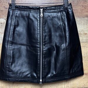 Wilson’s Leather Maxima Zipper front leather skirt